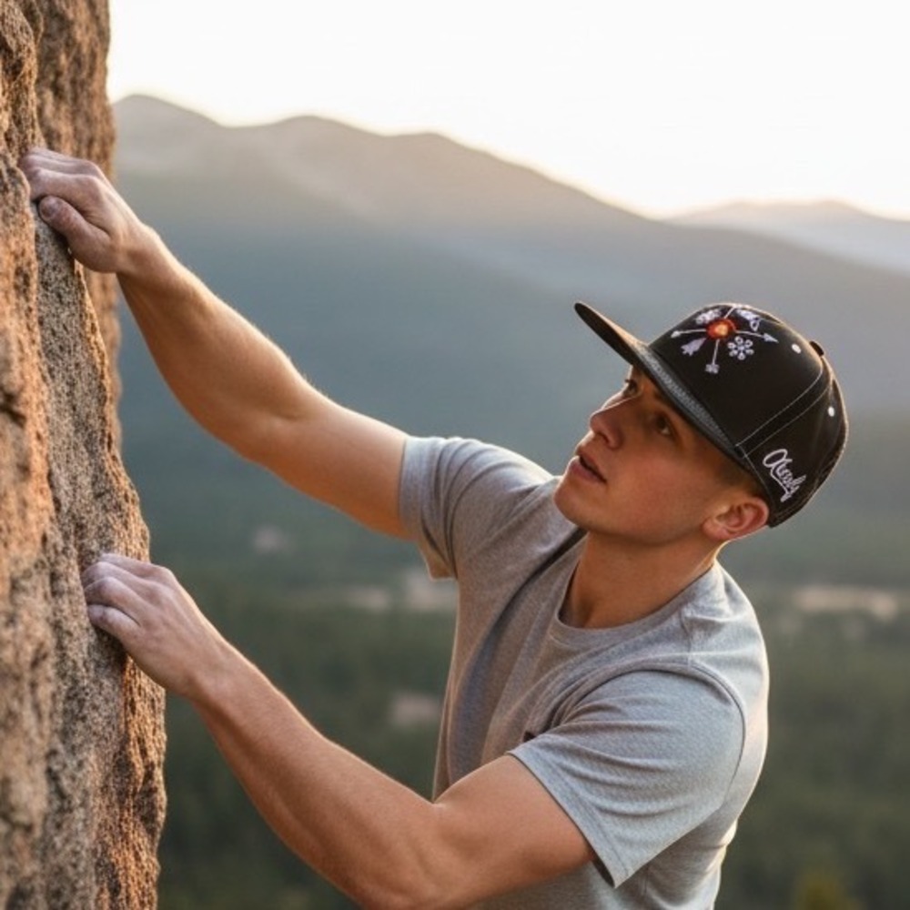 Aksels Colorado Snapback Hat Black Contrast Stitch Mountain Icons Flat Bill Cap